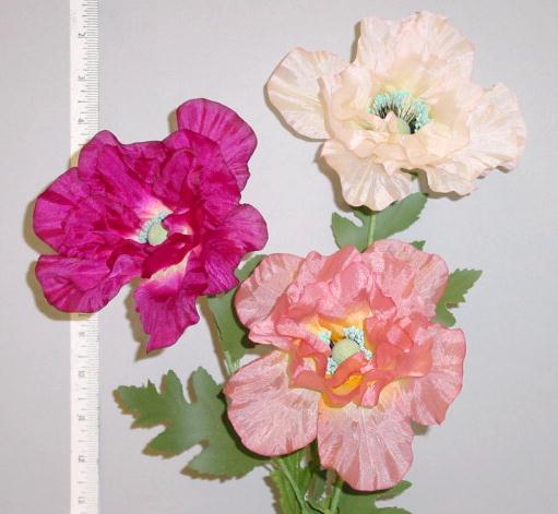 Silk Poppy -- Large silk crafted in Germany