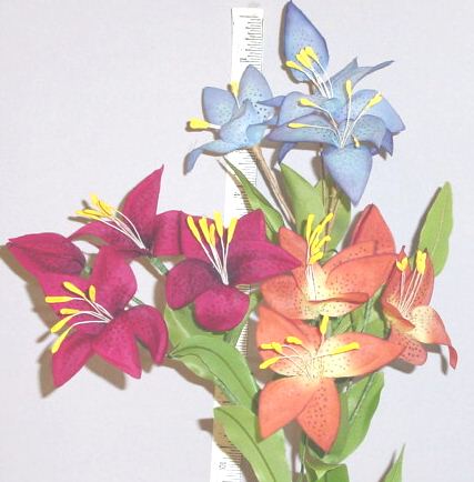 Lily by 3 & buds Made in Germany vintage artifical flower