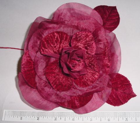 Large Velvet & Organdy Rose