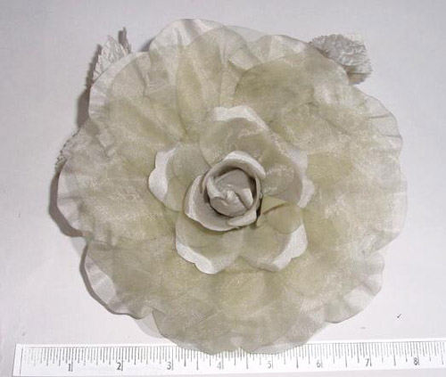 Large Silk & Organdy Rose