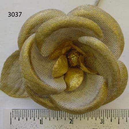 Course Weave Gold Fabric Wild Rose