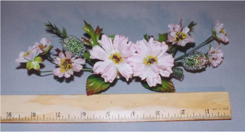 Wreath with 2 Large Blossoms & 6 Small Ones