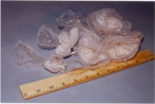Silk & Organdy Blossom Spray by 5 with Pearl Peps