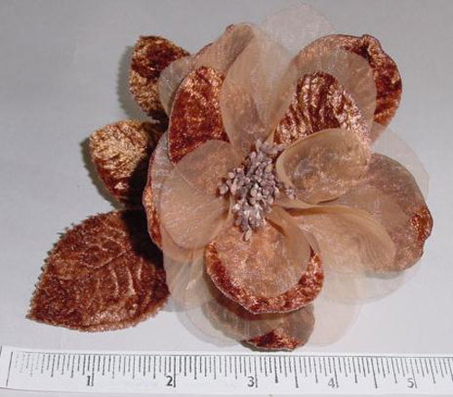 Large Velvet & Organdy Blossom