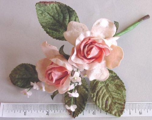 Velvet Rose Bud by 2 with Forget-me-nots