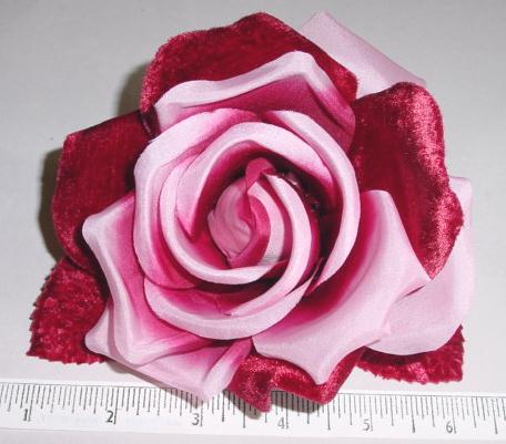 Silk & Velvet Rose dress or hair  trim