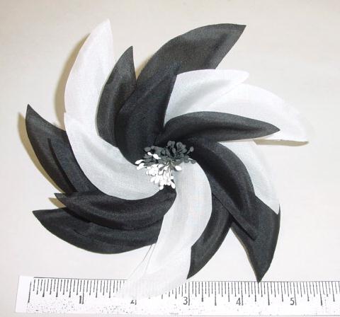 Pin-Wheel Two Color Blossom hat trim