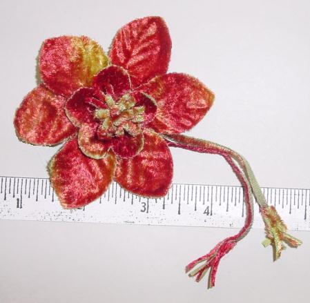 Velvet Blossom with Pin good for handbags and dresses