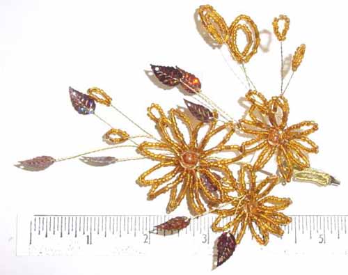 Beaded Daisy Spray hat trim