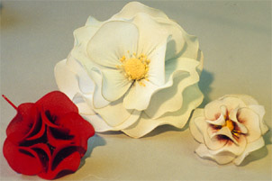 Small Short Stem Wired Fabric Blossom